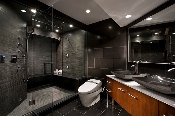 black bathroom remodeling